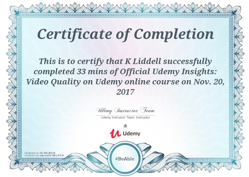 certificado de udemy